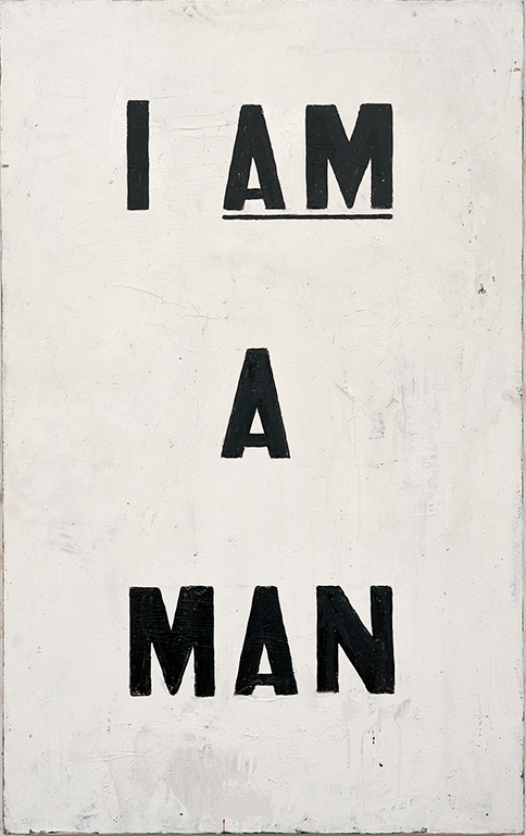 Glenn Ligon, "I Am A Man", 1988.  Photo Credit, Whitney Museum of American Art