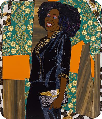 Mickalene Thomas, "Mama Bush (your love keeps lifting me) higher and higher"  Photo c/o Lehmann Maupin